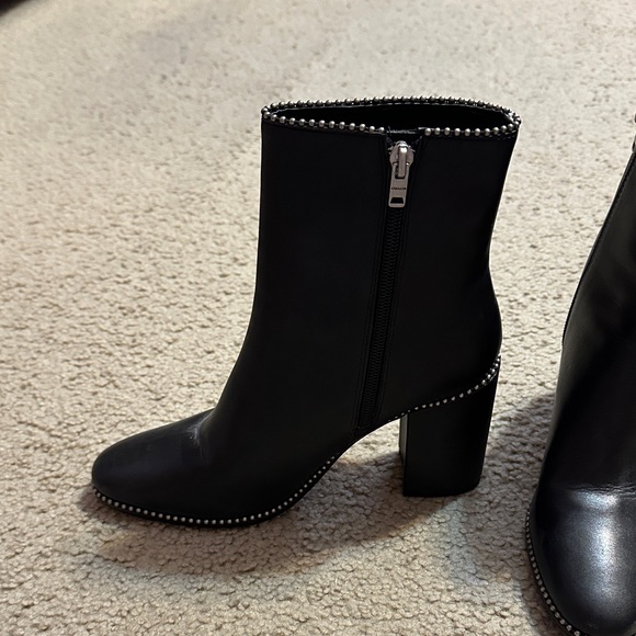 Coach Black Heeled Boots with Stud Accents - Picture 3 of 5